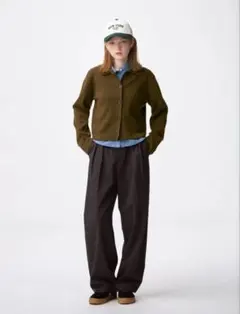 GU チノバレルレッグタックパンツ XL ダークブラウンのサムネイル