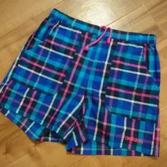 adidas neo チェック柄ショートパンツ S