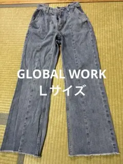 GLOBAL WORK Ｌサイズ　ワイドレッグデニムパンツ