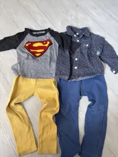 スーパーマンラグランTシャツとパンツセット 100/90