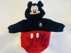 ミッキーマウス フリースロンパース 80