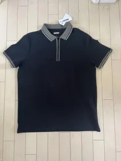 DKNY 黒 ニットポロシャツ Lサイズ