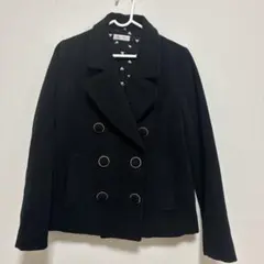ByeBye♡黒のピーコート Mサイズ ウール混合のサムネイル
