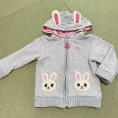 90 ミキハウス うさこ パーカー なりきりパーカー