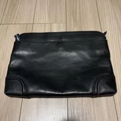 【FIVE WOODS】ブラックレザー クラッチバッグ