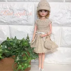 ♥︎リカちゃん・ニットスタイル.No5♥︎♪サマーニット5点セット♪手編み