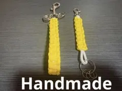 パラコード キーホルダー３連、キーリング３連　　2点セット　ハンドメイド