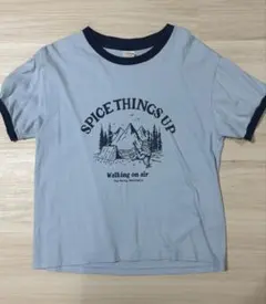 Niko and... ライトブルー Tシャツ M リンガーT