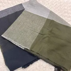 H&M/ブロックチェック柄大判ストール