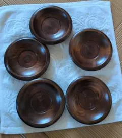 木製 椀 5個セット ダークブラウン