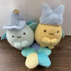 すみっコぐらし　青い月夜のまほうのコ　てのりぬいぐるみ 2点とクッションセット