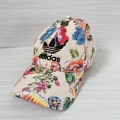 adidasアディダス フローラルキャップ 帽子 花柄 ピンク トレフォイルロゴ