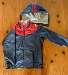 adidas フード付きジャケット 130cm ネイビー/レッド
