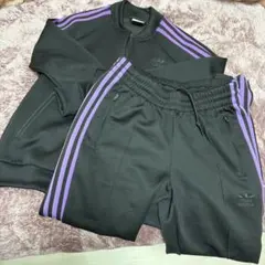 adidas セットアップ 黒/紫 Mサイズ