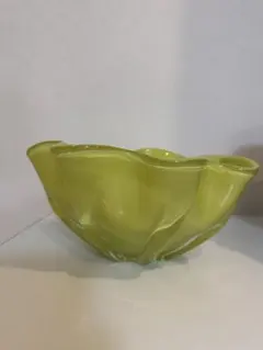 ガラス製 フラワーベース 花器 オブジェ グリーンのサムネイル