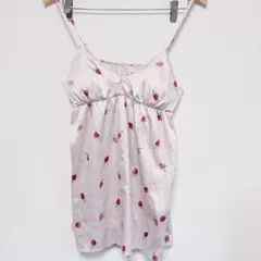 ジェラートピケ　イチゴ柄　キャミソール
