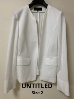 ノーカラー ホワイトジャケット