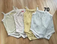 ベビー肌着 キャミソール　ロンパース　メッシュ　下着　4点セット　70