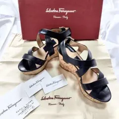 Ferragamo*フェラガモ　コルクソールサンダル　厚底 レザーストラップのサムネイル