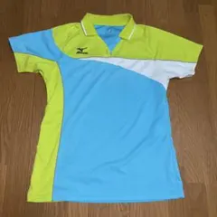 Mizuno 水色と黄緑のポロシャツ
