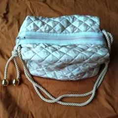 THEATRE PRODUCTS ドット柄ベージュピンク キルティングバッグ