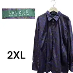 【309】LAUREN RALPH LAUREN 長袖シャツ　2XLサイズ