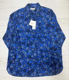 【新品タグ付】UNIQLO×MARNI オーバーサイズシャツ 花柄 ブルー L