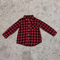 赤と黒のチェック 長袖シャツ 110サイズ
