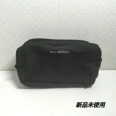 shu uemura メイクポーチ ブラック ダブルファスナー ブラシ収納付き