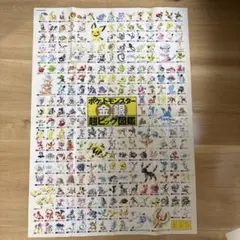 【希少】ポケモン ポケットモンスター 金銀 超ビッグ図鑑 両面ポスター