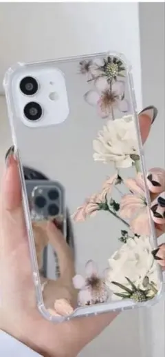 花柄ミラー付きiPhone13pro ケース 新品