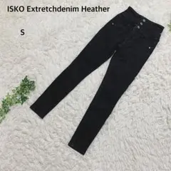 イスコ　エクストレッチデニム　ヘザー　スキニーデニム ブラックデニムカジュアルS