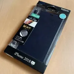 iPhone XR 薄型PUレザーフラップケース　ネイビーのサムネイル