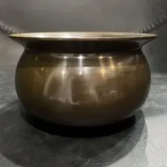 茶道具　唐銅　茶こぼし　建水　在銘　V　7608 茶道具 建水 唐銅 唐金 エフゴ型 餌畚型 般若勘溪作 約570g