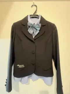 子供用 ブラック ブレザー チェック柄スカート セット