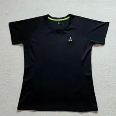 Disney ミッキー刺繍 スポーツTシャツ ブラック