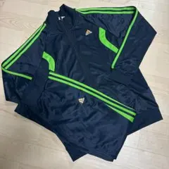 adidas アディダス　ネイビー グリーン ジャージ　上下　セットアップ　UV