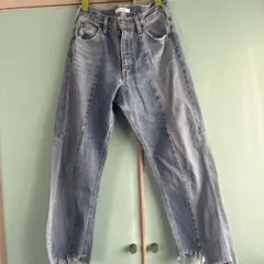 MOUSSY デニムパンツ 切り替えデザイン カットオフ