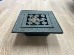 青銅製 格子模様の灰皿