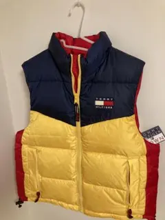 TOMMY HILFIGER ダウンベスト ネイビー/イエロー/レッド