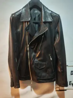 AKM ブラック ダブルライダースジャケット