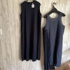 ETHR OF メッシュ ノースリーブ ロングシャツ ベスト ジレ ブラック 麻 