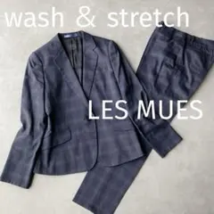 美品✨️レミュー 洗える セットアップ スーツ ネイビー チェック 9号 M