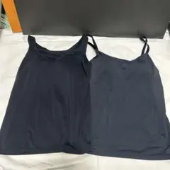美品AIRismエアリズム　ブラトップ　カップブラ付キャミソール L2枚黒