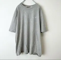 NIKE ナイキ　ワンポイント刺繍ロゴ　メンズ　半袖Tシャツ　グレー　XLサイズ