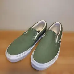 【VANS★ヴァンズ・スリッポンタイプ】ライト・オリーブグリーン系色…２１cm