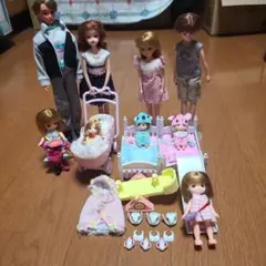 リカちゃん家族人形、小物セット
