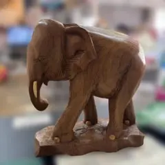 アンティーク象木彫り 明日3/1までの出品 送料込