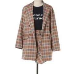 チェックセットアップ　テーラードジャケット　スカパン