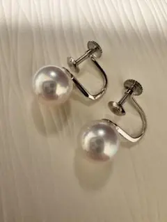 【美品】K14WG アコヤパール　8.2mm 大粒イヤリング